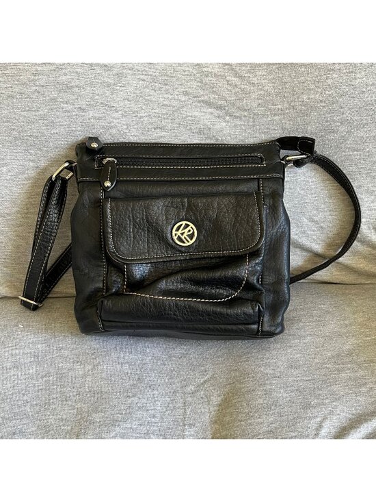 Tim Rogers Handbags - Kim Rogers Black Leather Crossbody Purse With Multiple Compartments & Adjustable